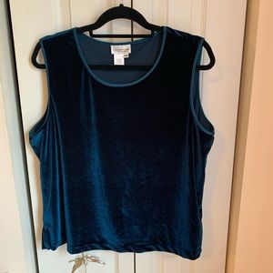 Coldwater Creek 1X Emerald Green Velvet Shell